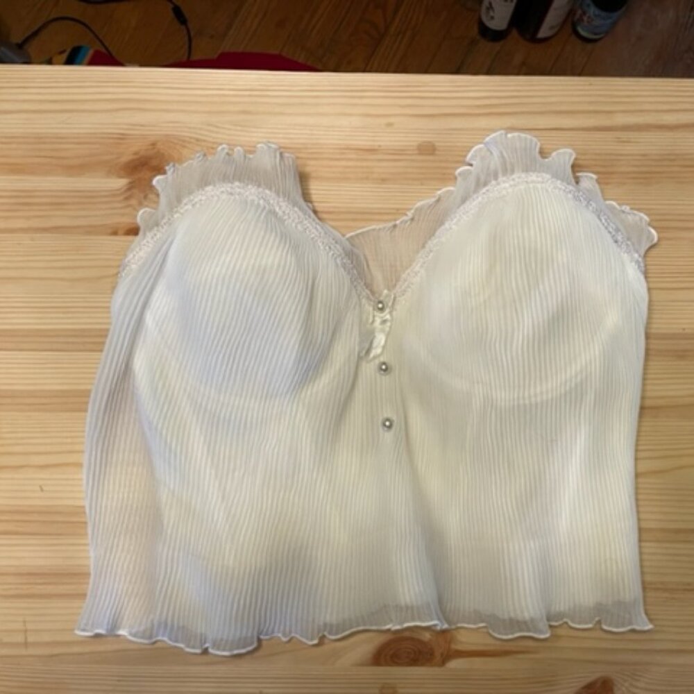 Only Hearts by Helena Stuart white/ivory bustier, exc. cond. 36C, late 90s